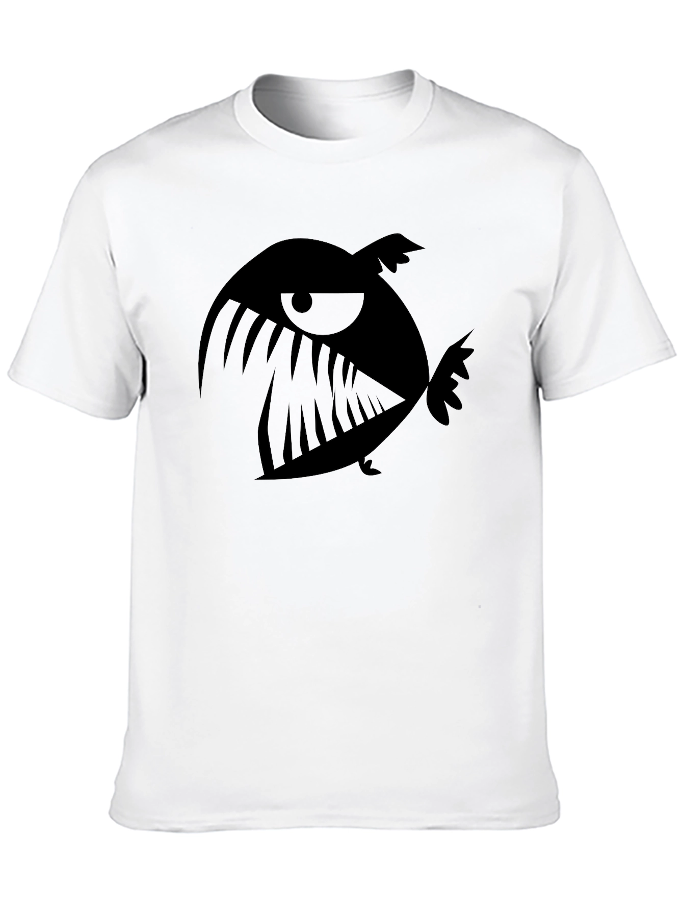 Mens Black Graphic Tee - Angry Fish