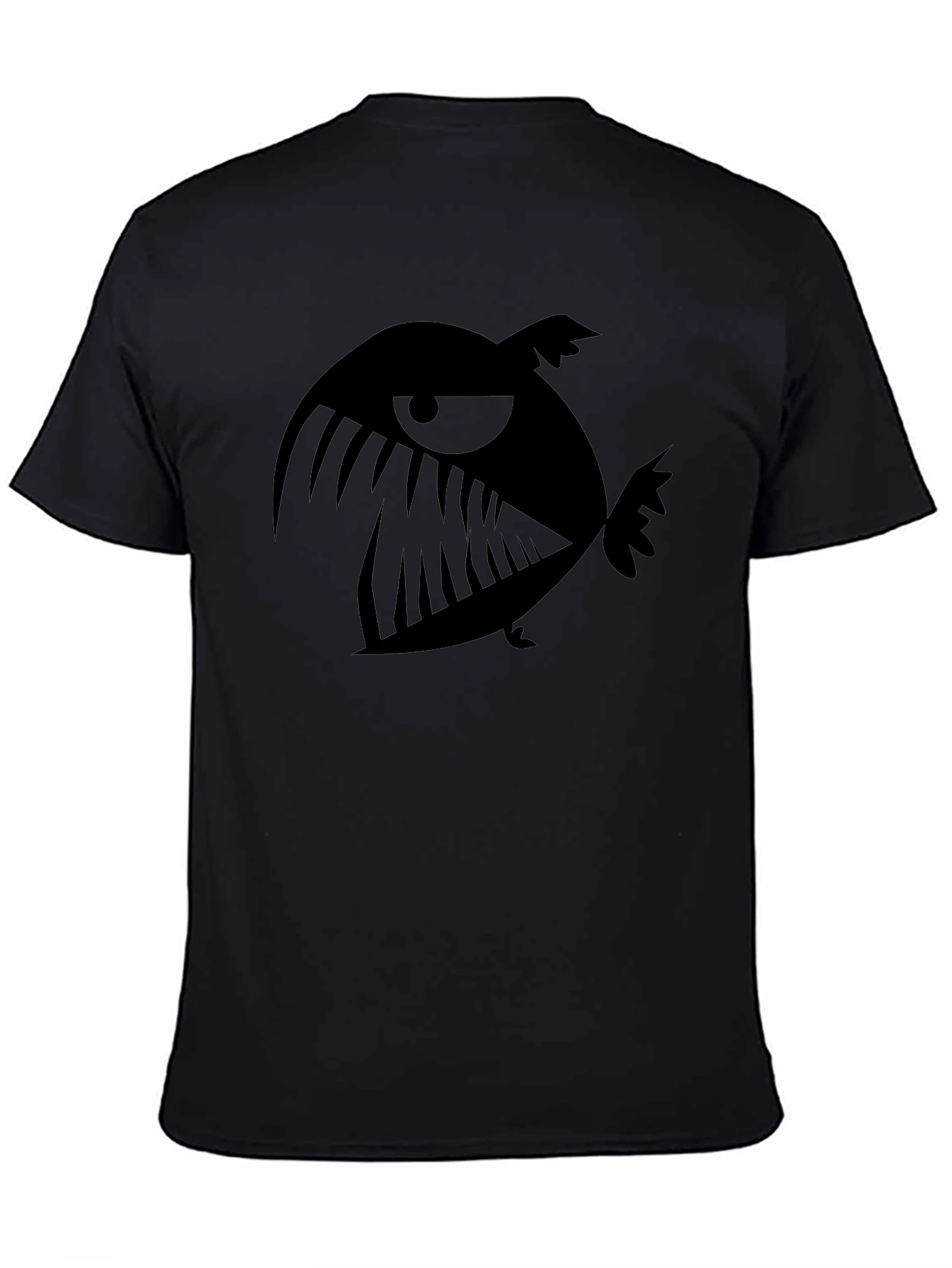 Mens Black Graphic Tee - Angry Fish