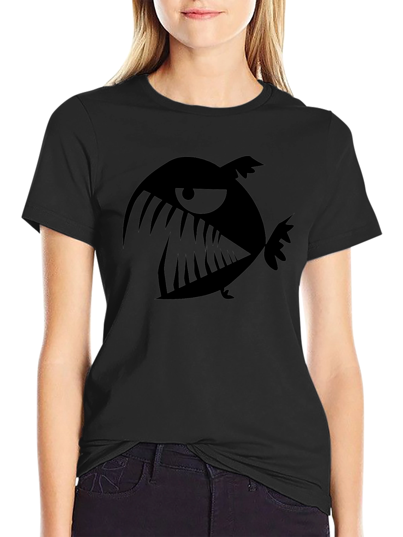 Mens Black Graphic Tee - Angry Fish