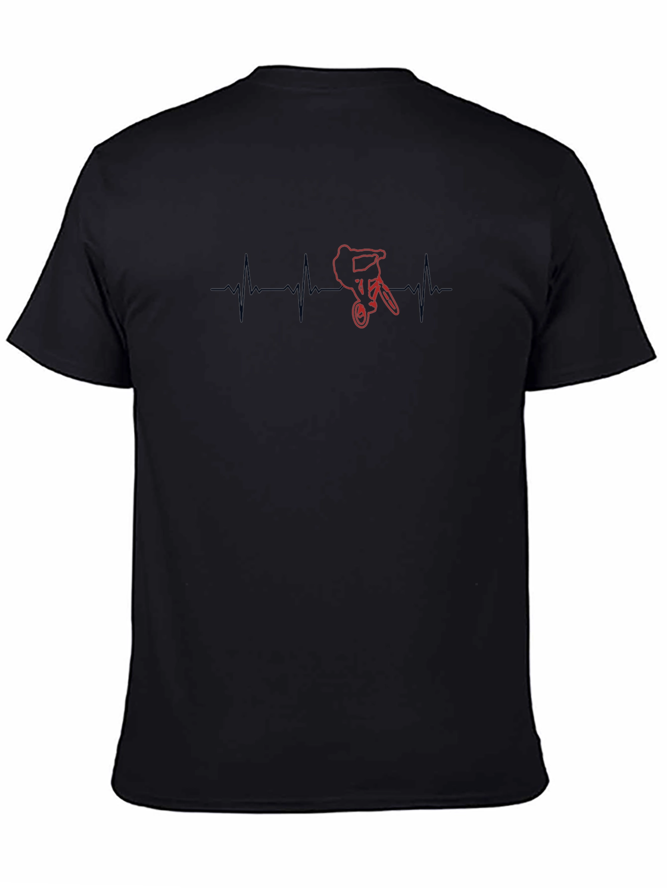 Mountain Bike Heartbeat Graphic Tee - Black