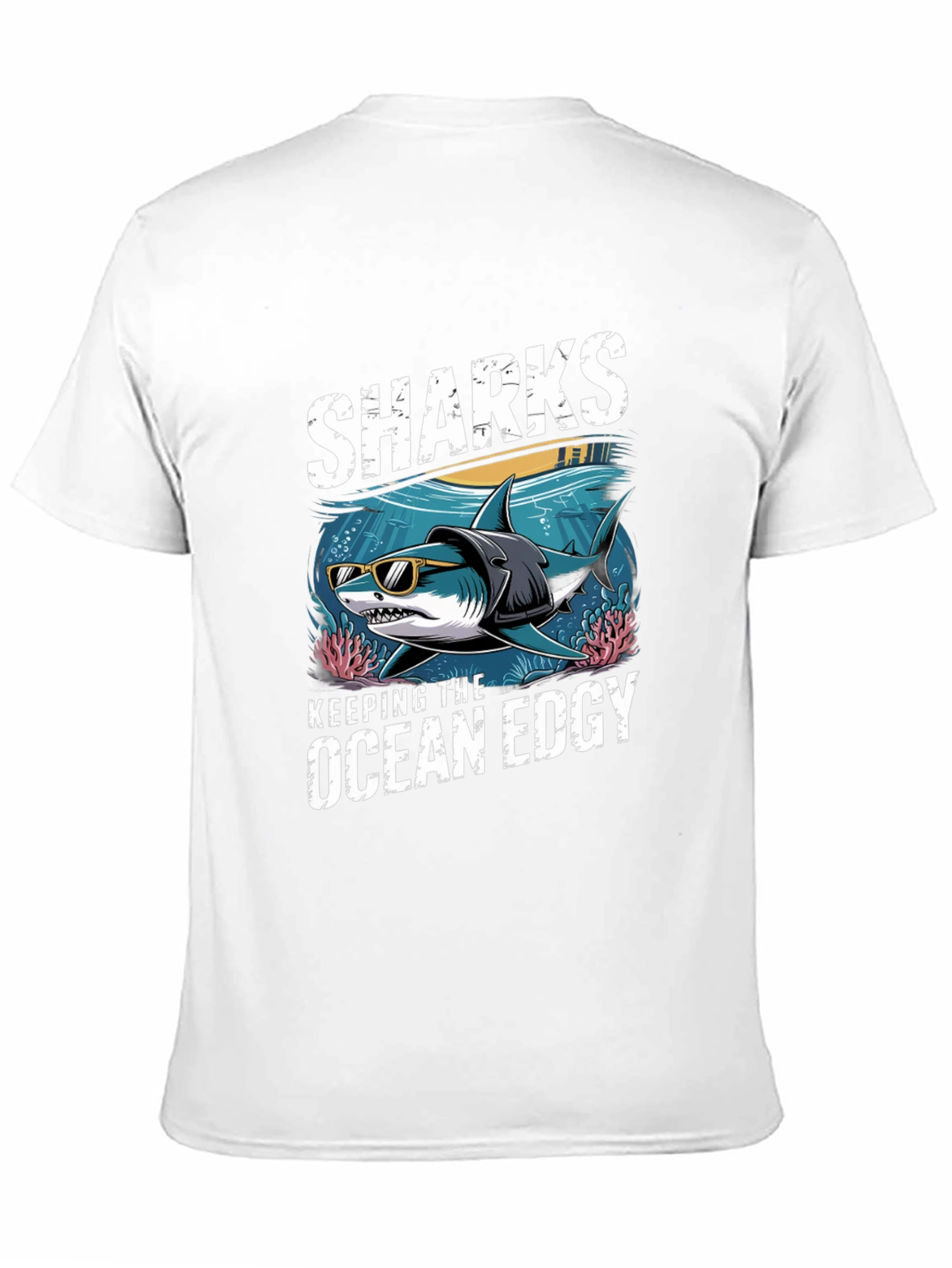 Edgy Shark Graphic Tee - Keeping the Ocean Edgy