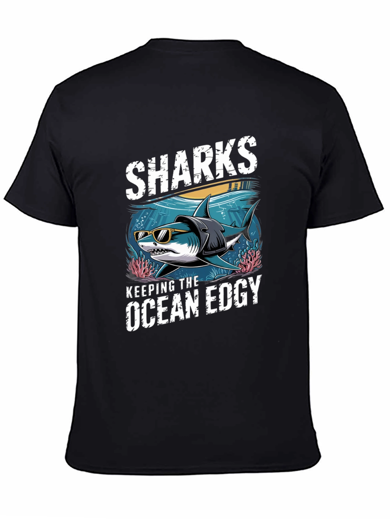 Edgy Shark Graphic Tee - Keeping the Ocean Edgy