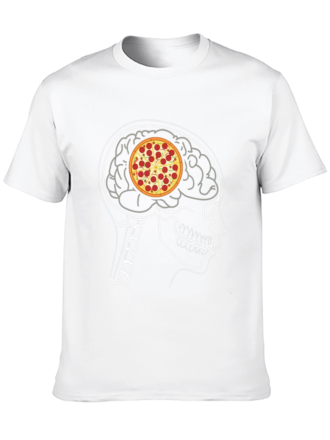Pizza Brain T-Shirt: Foodie Mind Black Tee