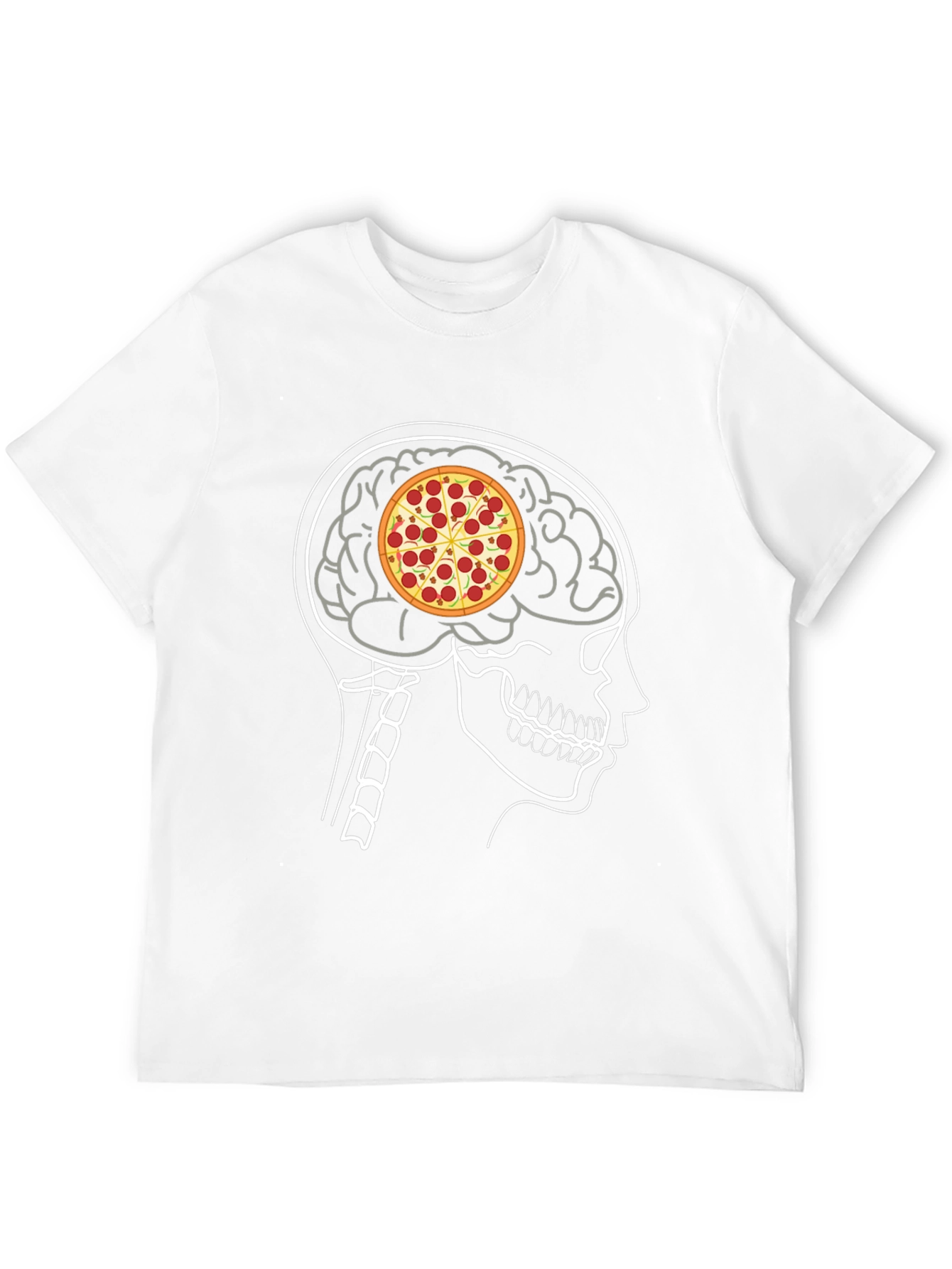 Pizza Brain T-Shirt: Foodie Mind Black Tee