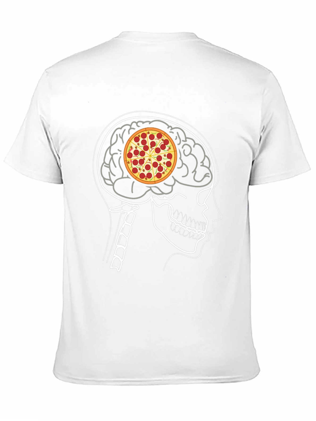 Pizza Brain T-Shirt: Foodie Mind Black Tee