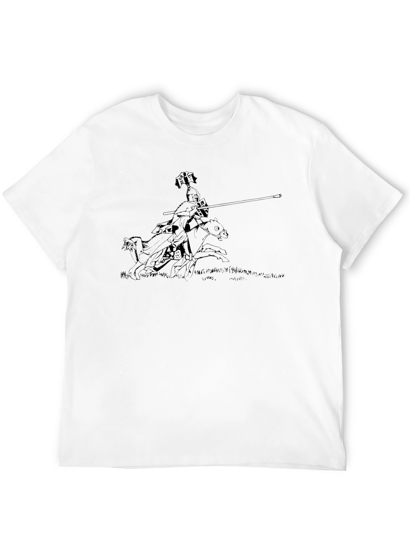 Knight On Horseback Black T-Shirt