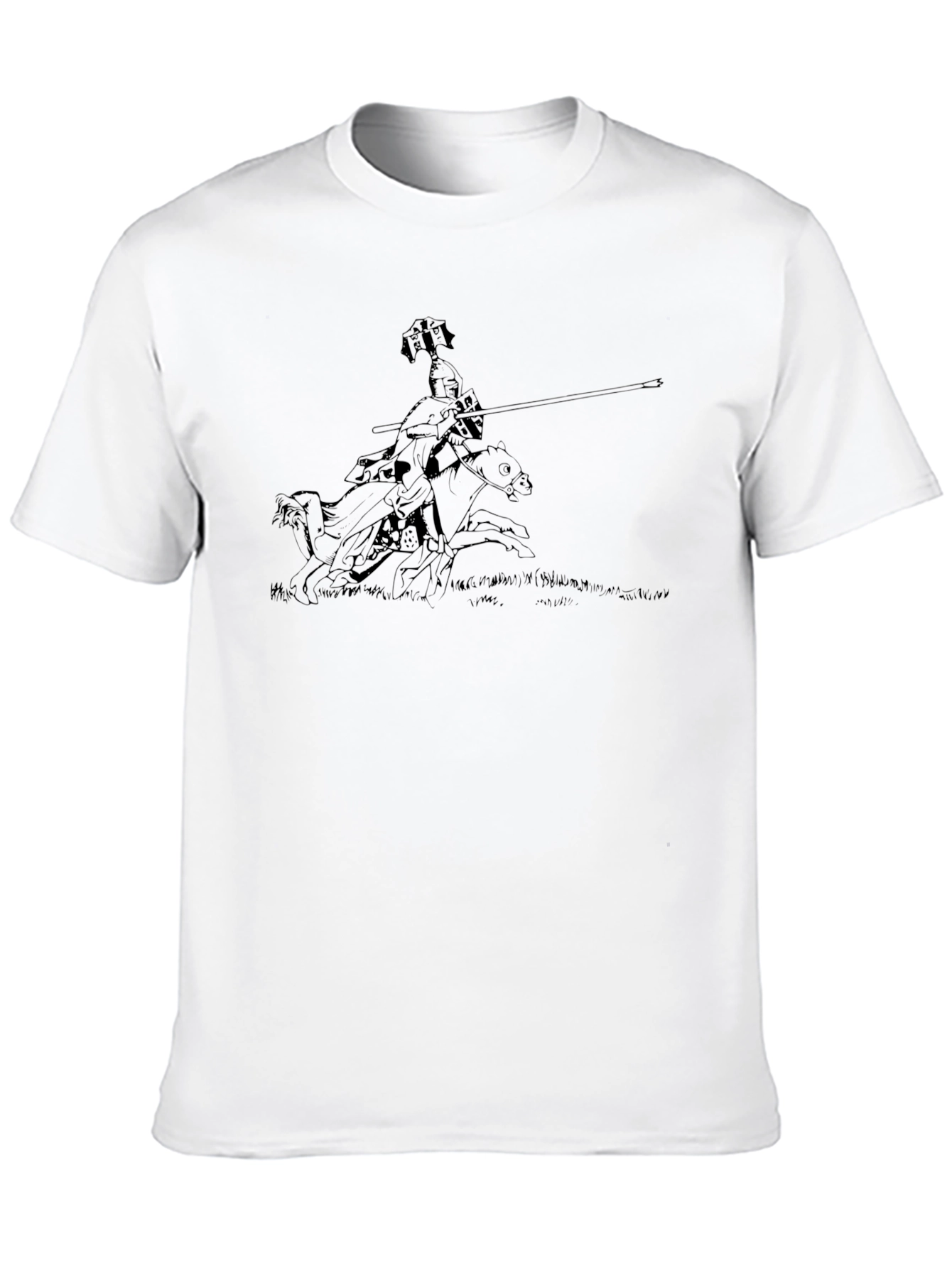 Knight On Horseback Black T-Shirt