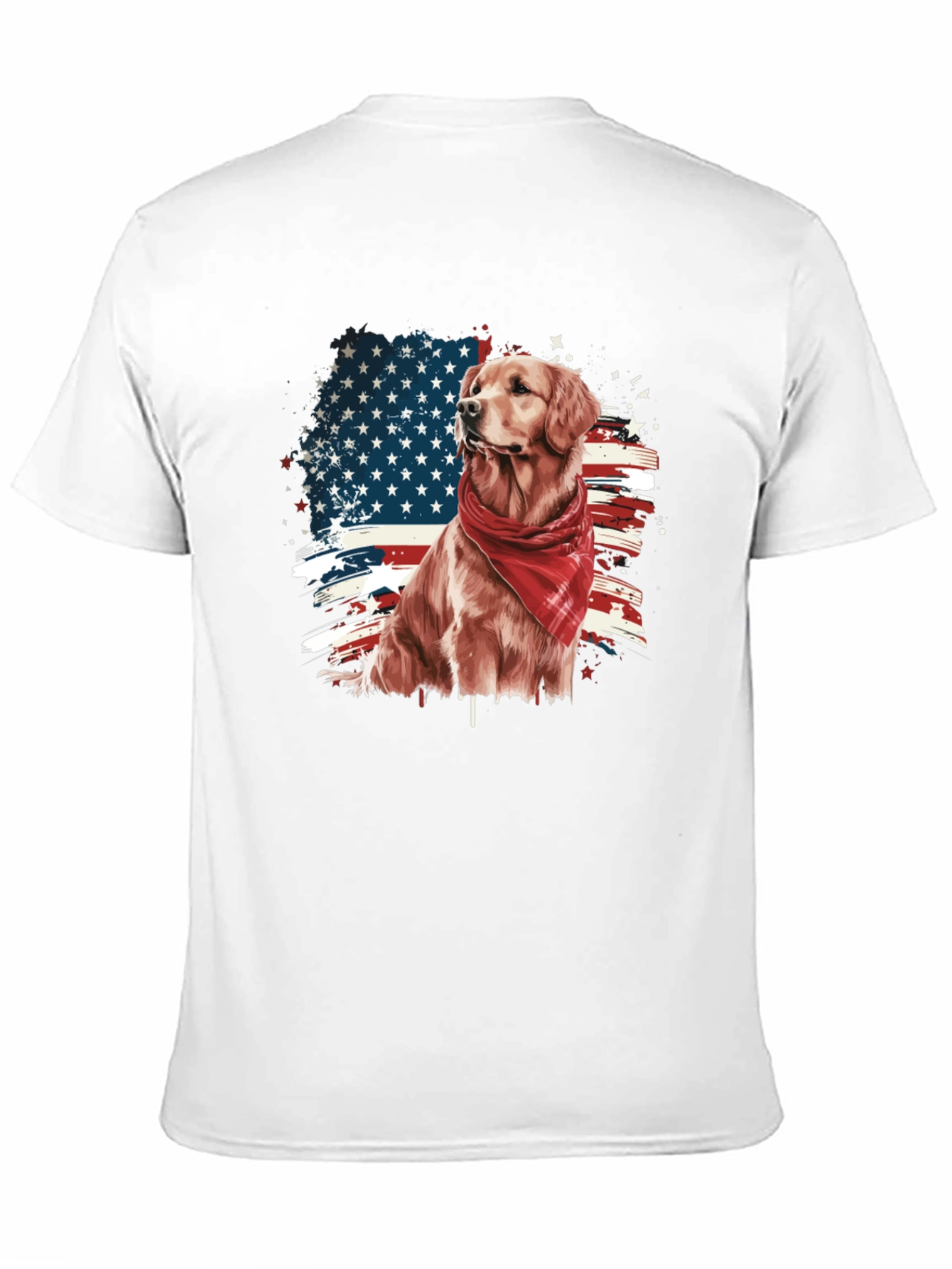 Golden Retriever American Flag Graphic Tee