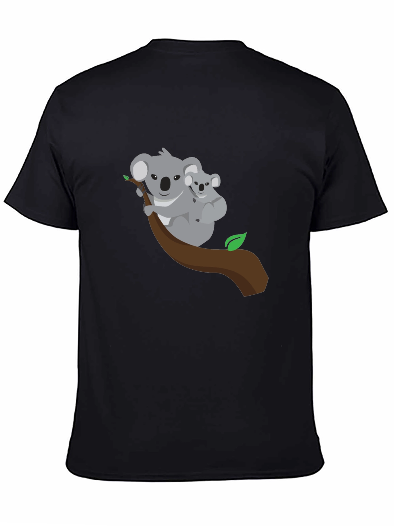 Koala Bear Graphic Tee - Black Cotton Shirt