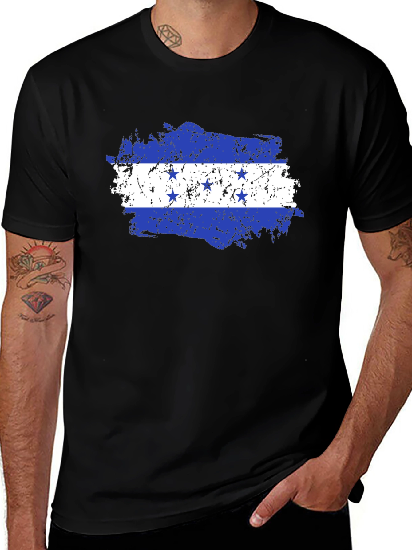 Honduras Flag T-Shirt - Distressed Design
