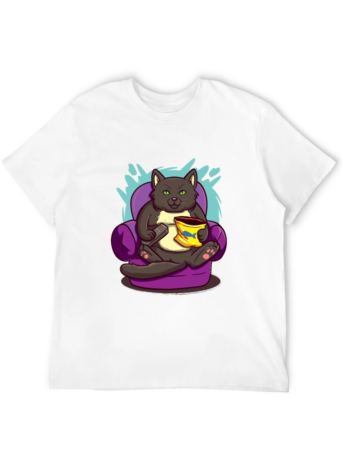Cat Couch Potato T-Shirt - Funny Cartoon Tee