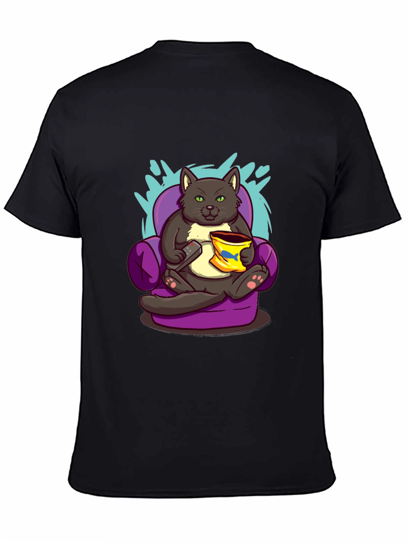 Cat Couch Potato T-Shirt - Funny Cartoon Tee