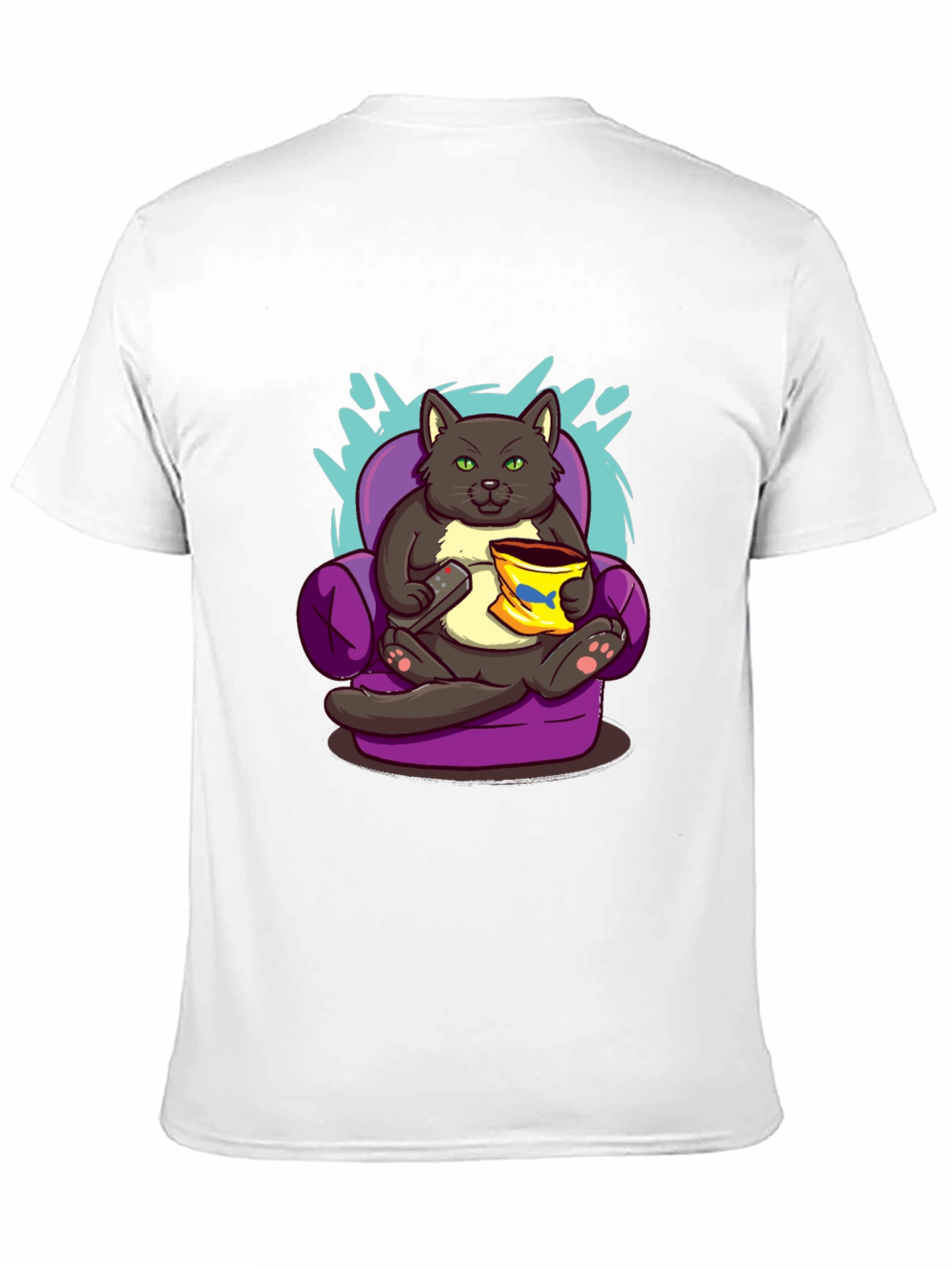 Cat Couch Potato T-Shirt - Funny Cartoon Tee