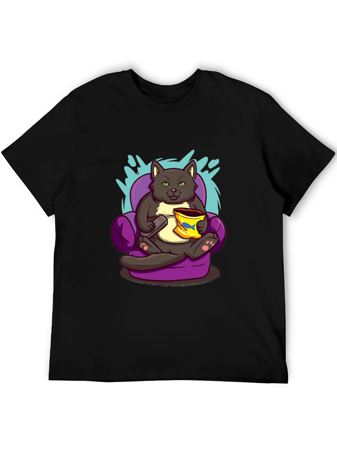 Cat Couch Potato T-Shirt - Funny Cartoon Tee