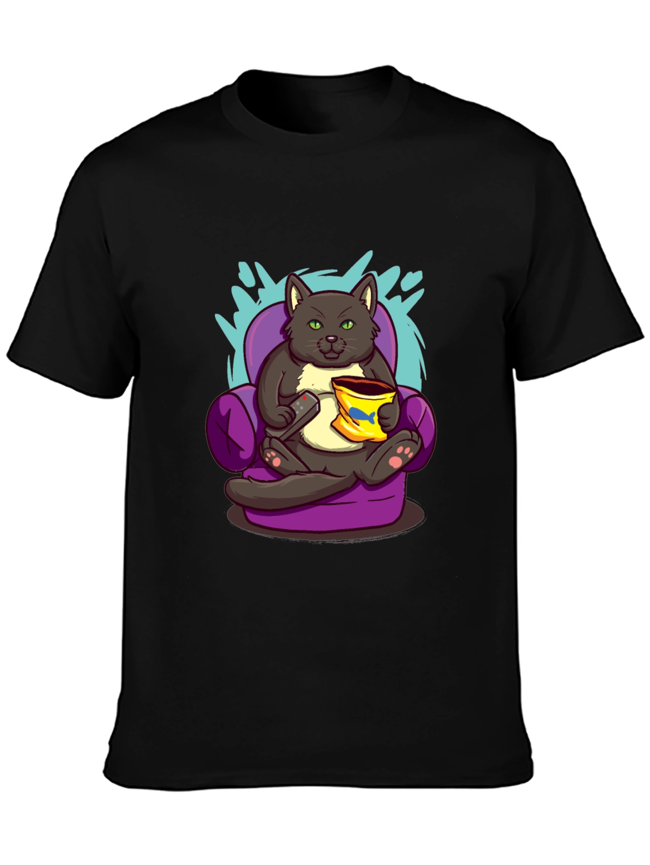 Cat Couch Potato T-Shirt - Funny Cartoon Tee