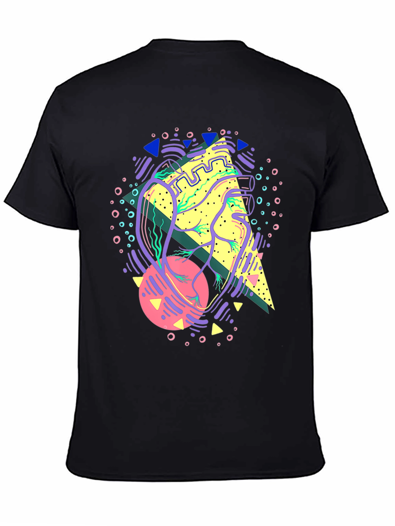 Abstract Anatomical Heart Graphic Tee - Black