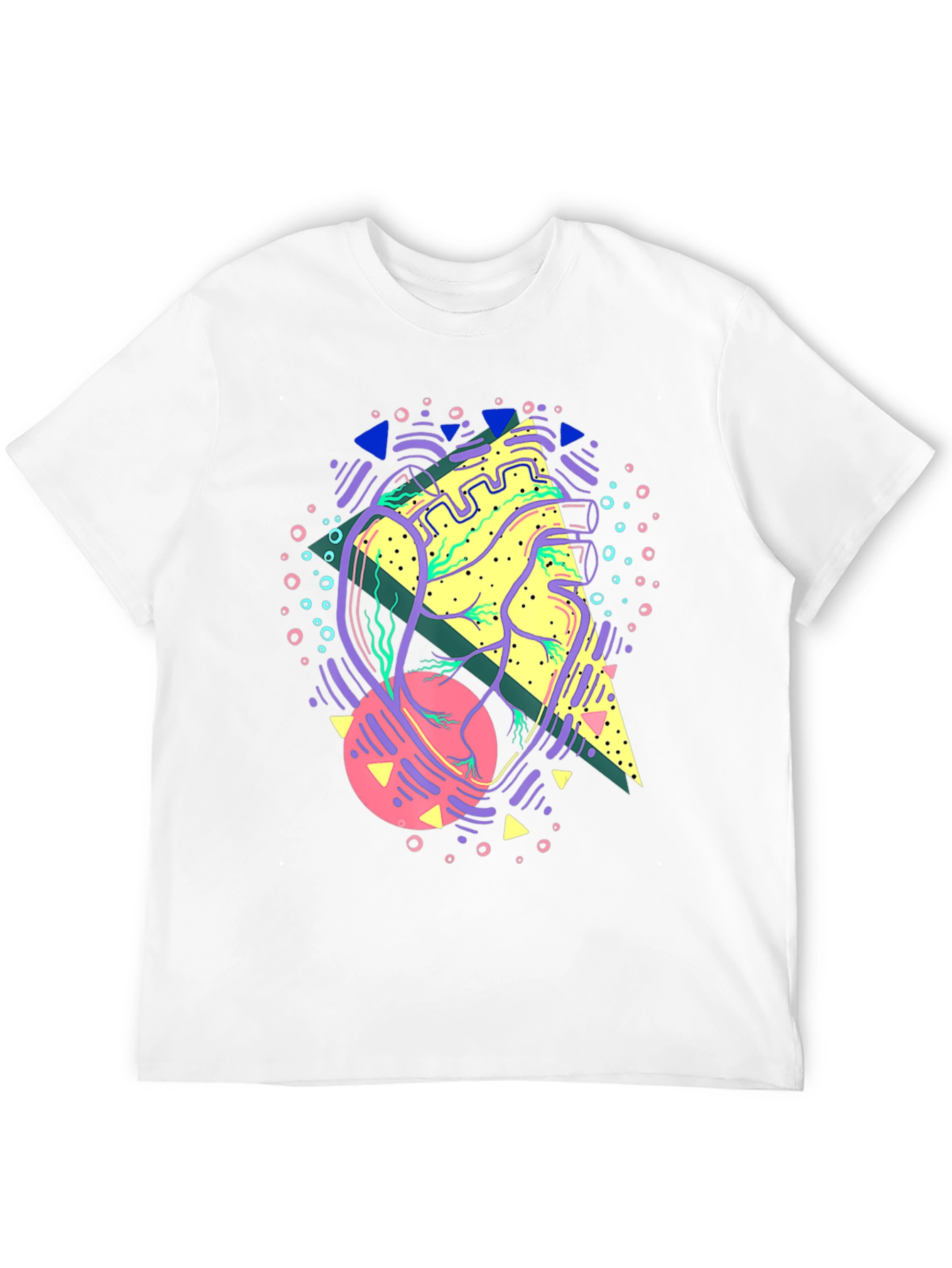Abstract Anatomical Heart Graphic Tee - Black