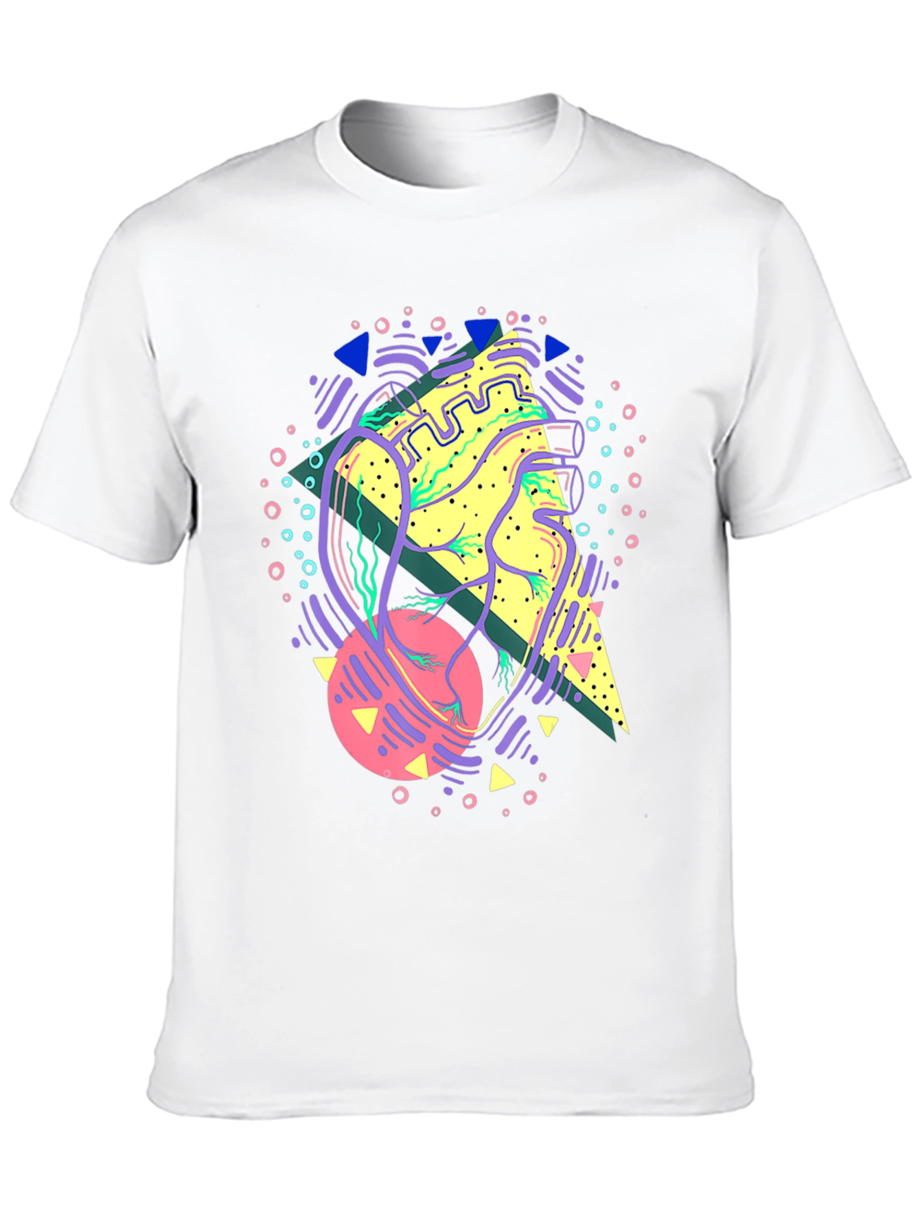 Abstract Anatomical Heart Graphic Tee - Black