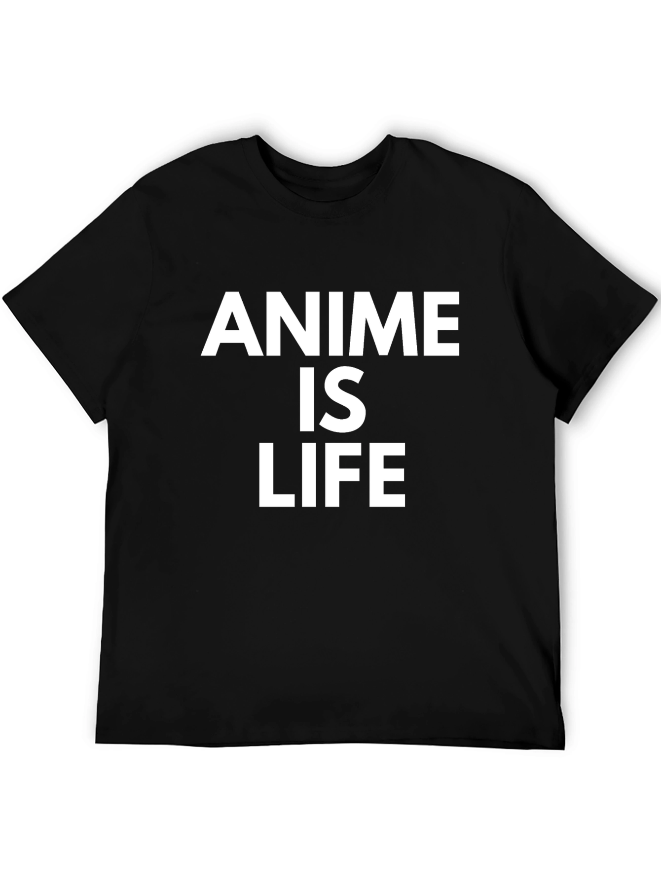 Anime Is Life Graphic Tee - Black Cotton Blend