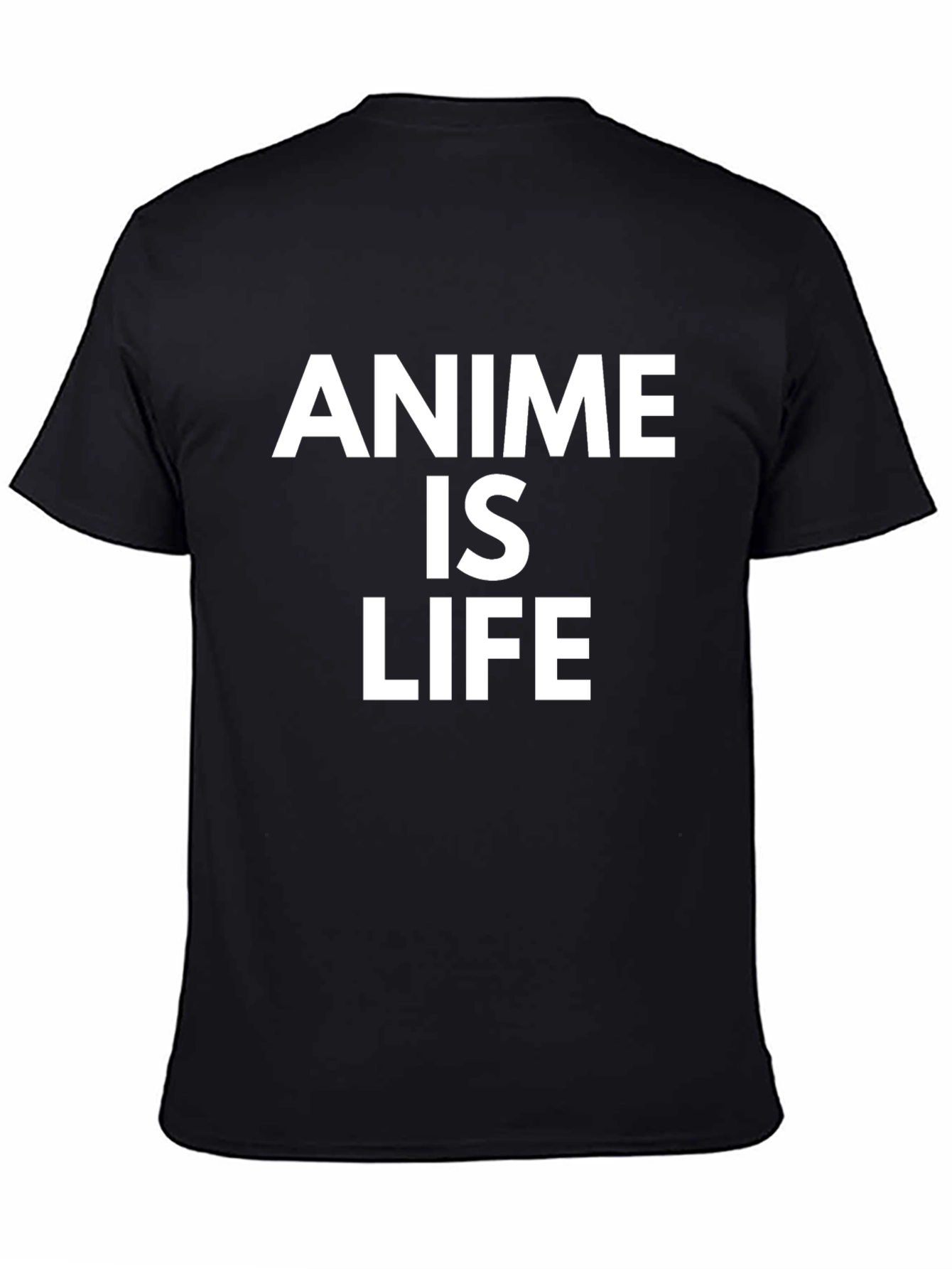 Anime Is Life Graphic Tee - Black Cotton Blend