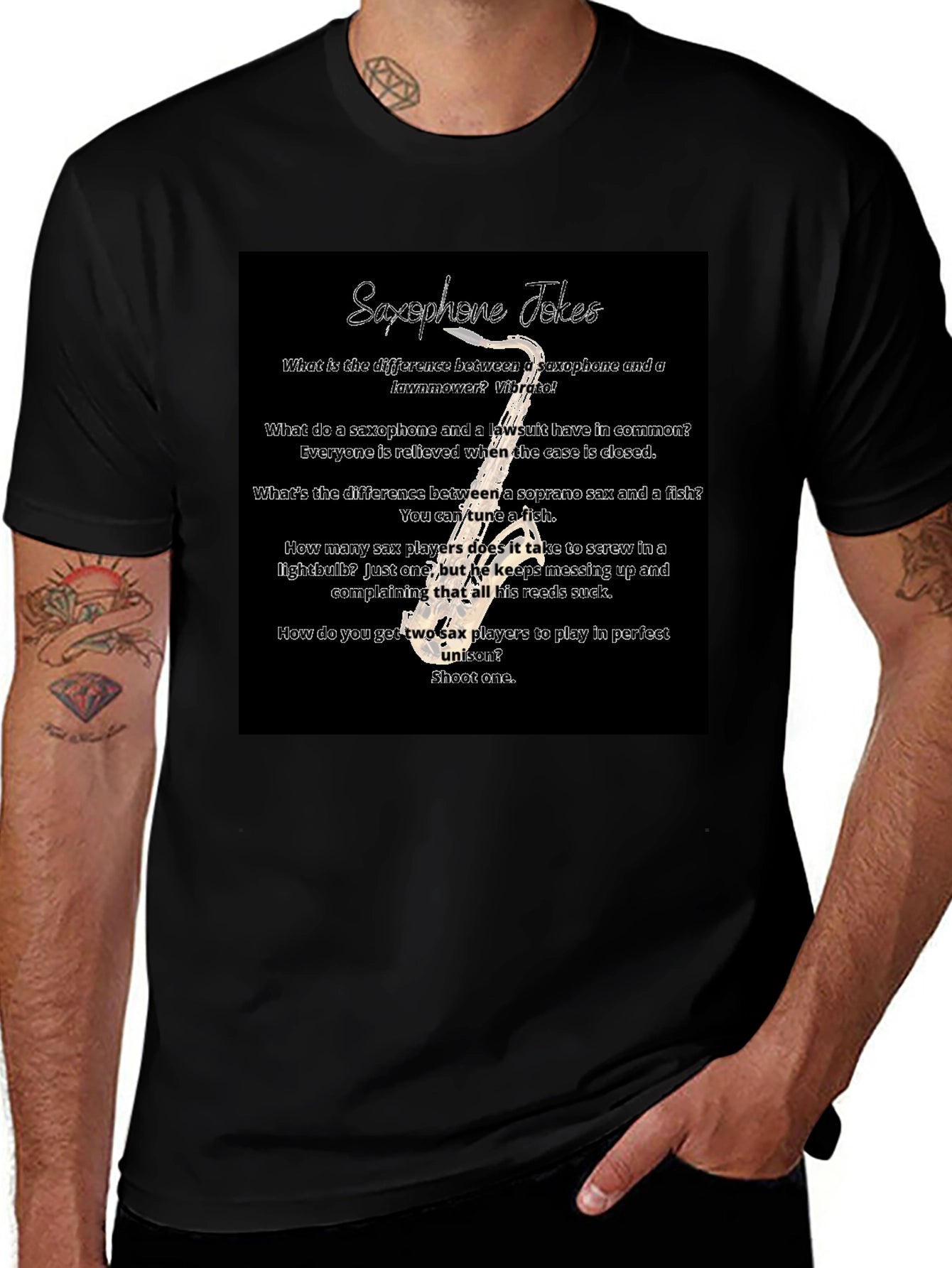 Saxophone Jokes T-Shirt - Musician Humor Tee