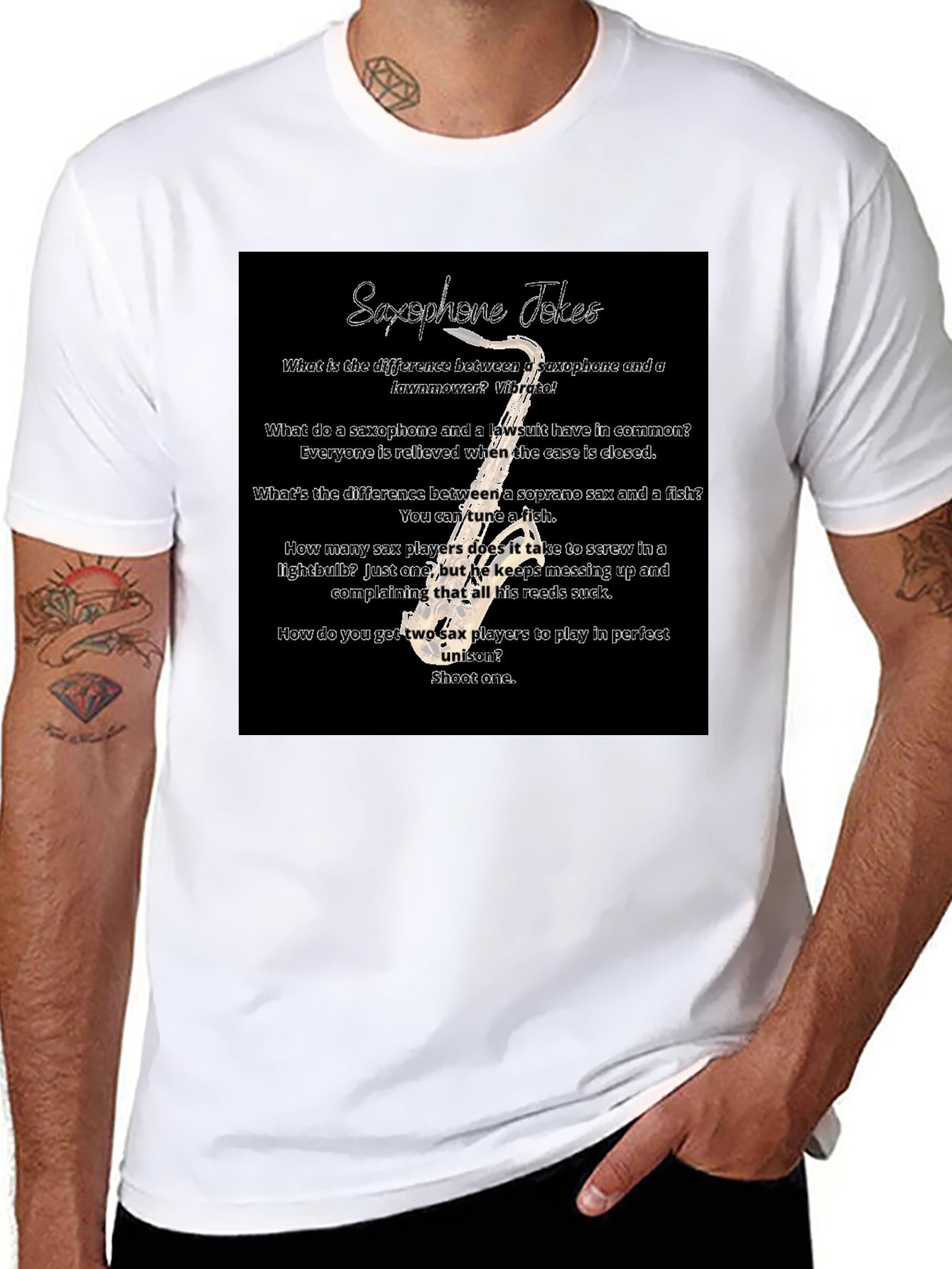 Saxophone Jokes T-Shirt - Musician Humor Tee