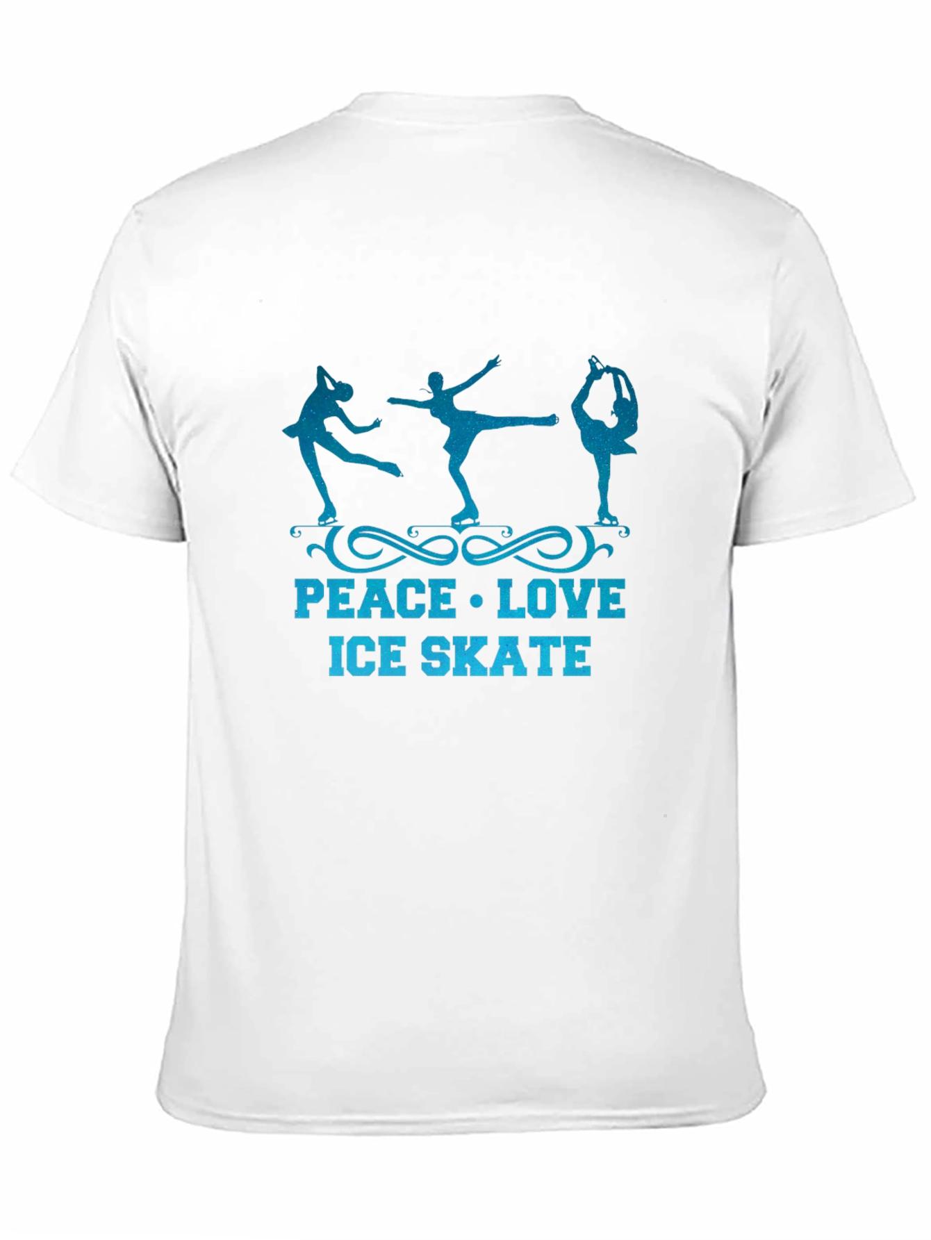 Peace Love Ice Skate Black Graphic Tee