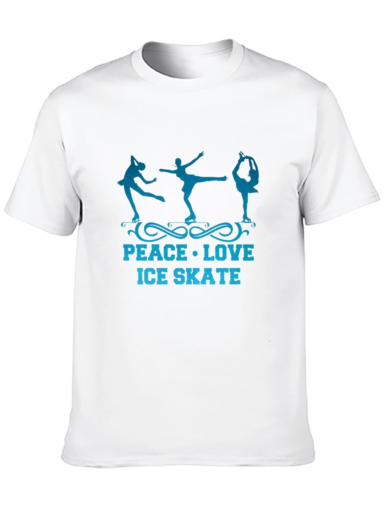 Peace Love Ice Skate Black Graphic Tee