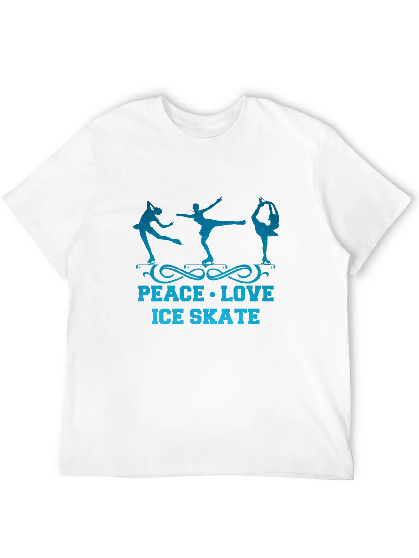 Peace Love Ice Skate Black Graphic Tee
