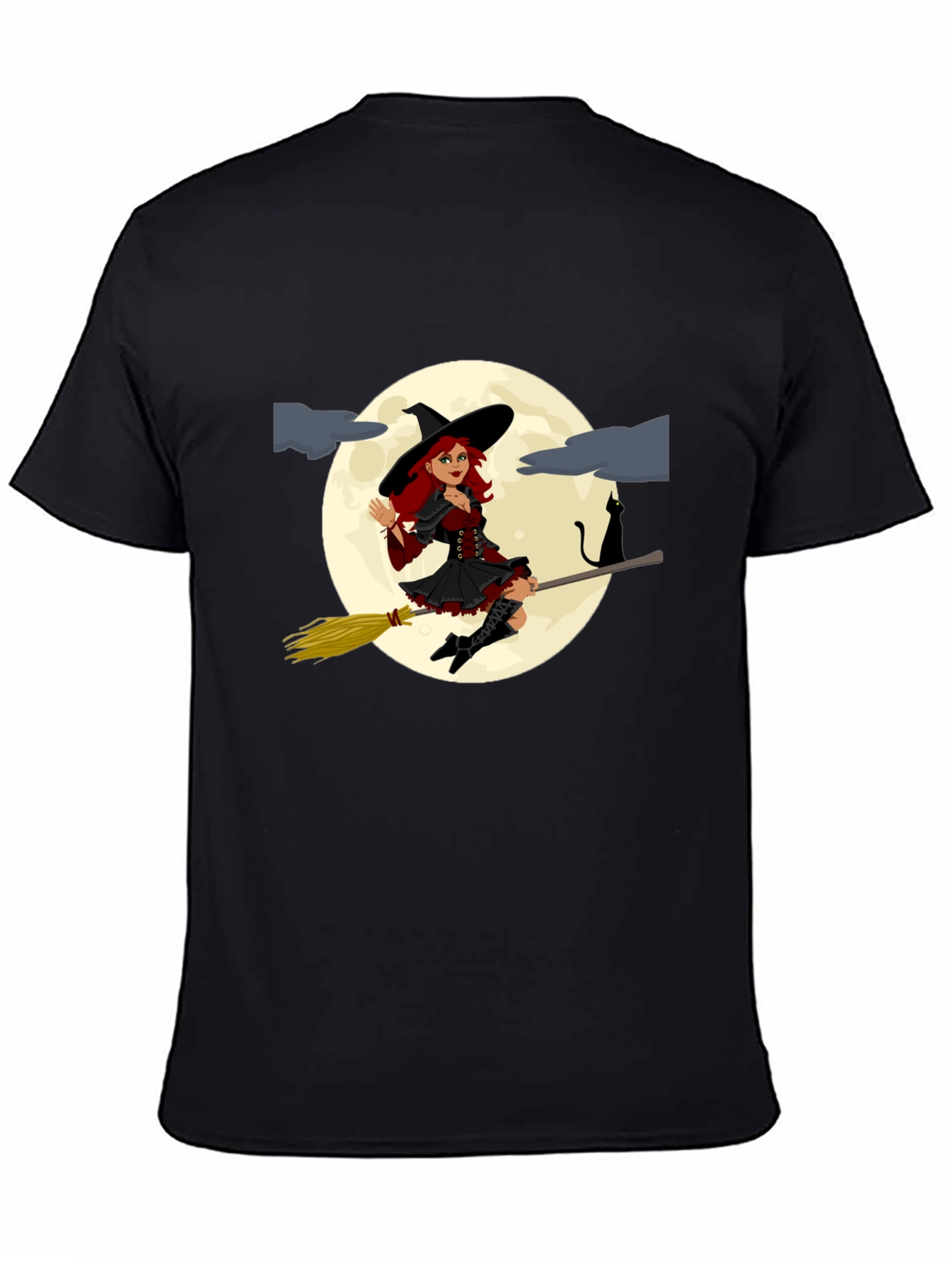 Witch on Broomstick T-Shirt - Halloween Costume Tee