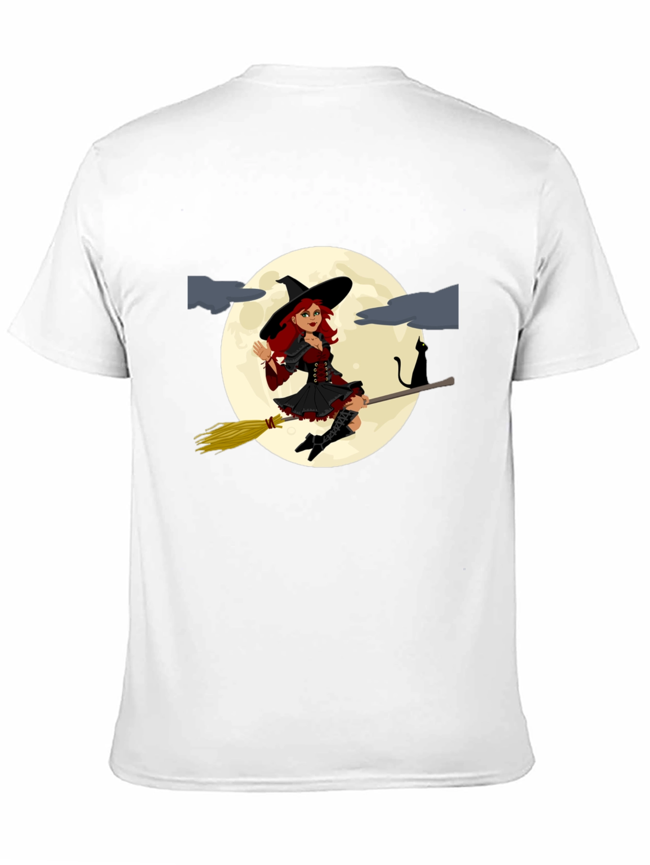 Witch on Broomstick T-Shirt - Halloween Costume Tee