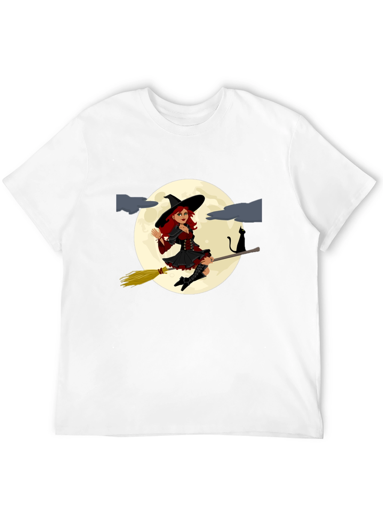 Witch on Broomstick T-Shirt - Halloween Costume Tee