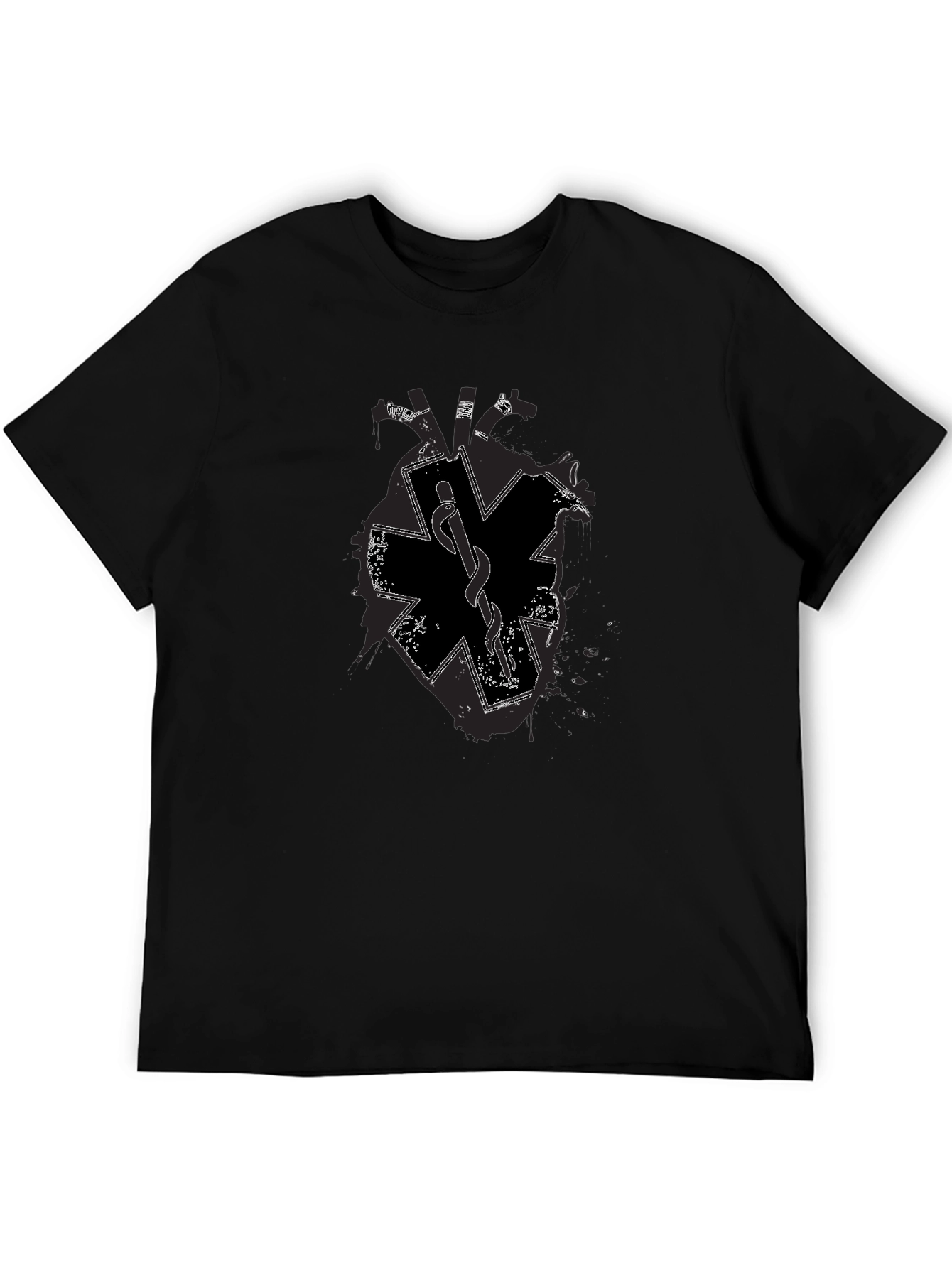 Black EMT Star of Life Graphic T-Shirt
