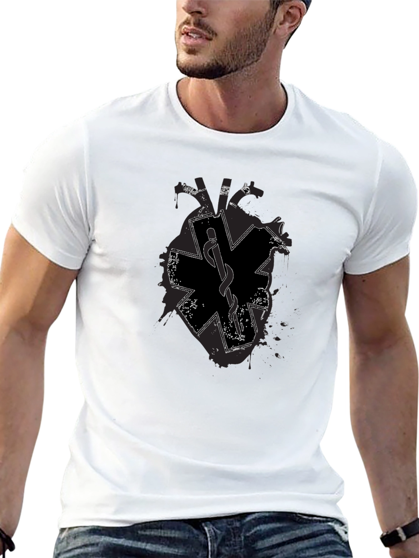 Black EMT Star of Life Graphic T-Shirt