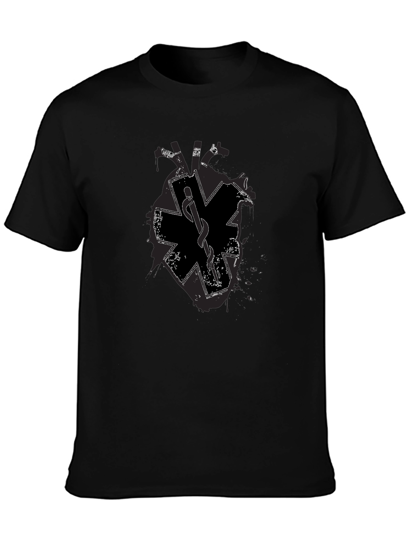 Black EMT Star of Life Graphic T-Shirt