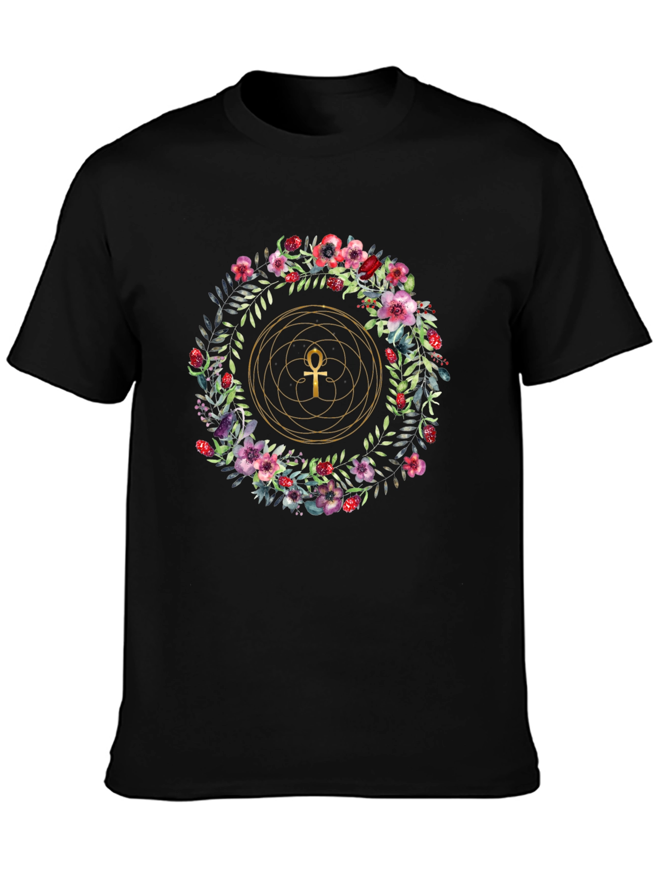 Floral Ankh T-Shirt
