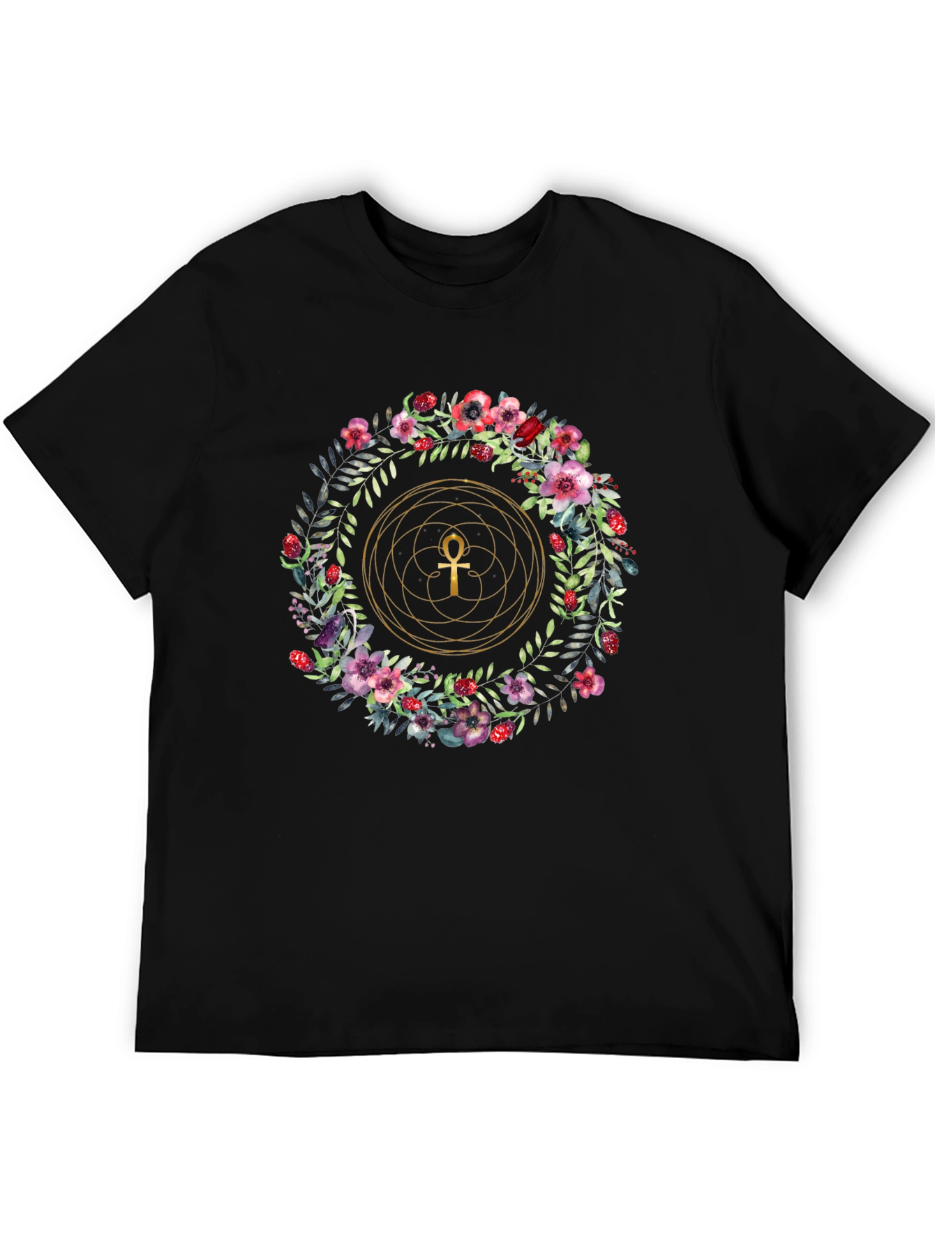 Floral Ankh T-Shirt