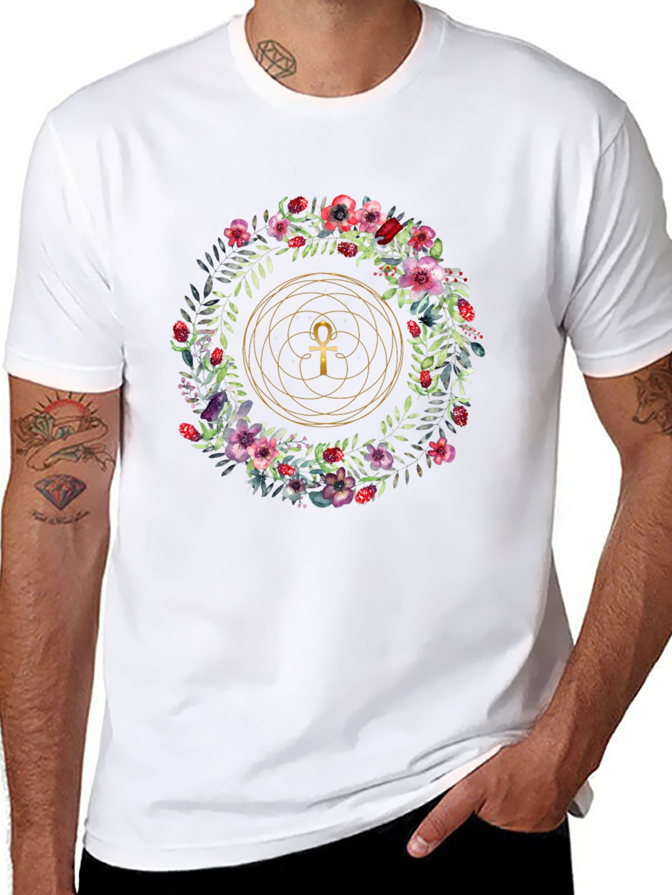 Floral Ankh T-Shirt