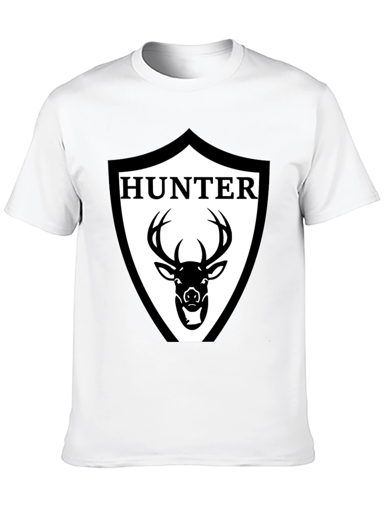 Hunter Deer Graphic Tee - Mens Black Cotton T-Shirt