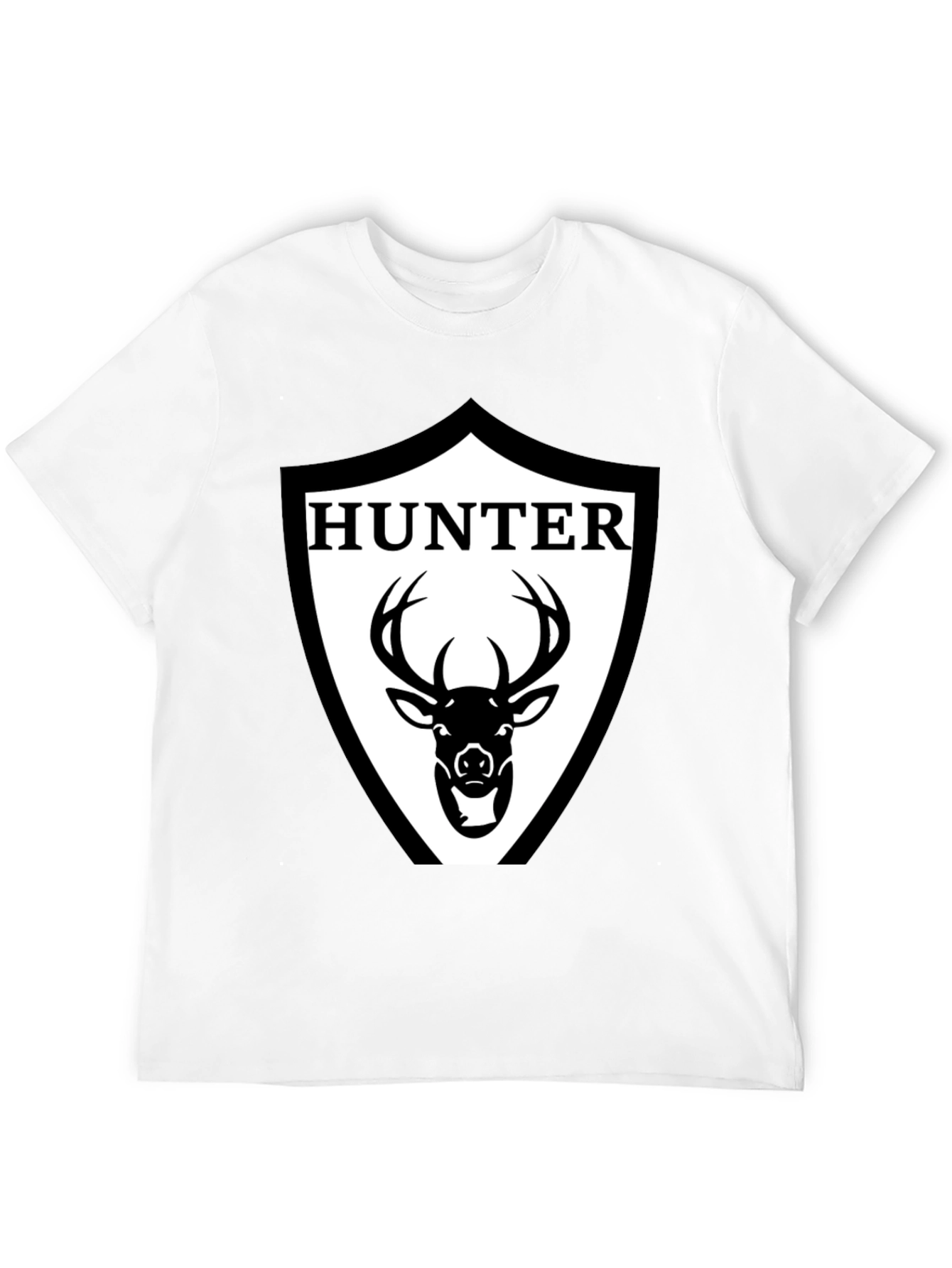 Hunter Deer Graphic Tee - Mens Black Cotton T-Shirt