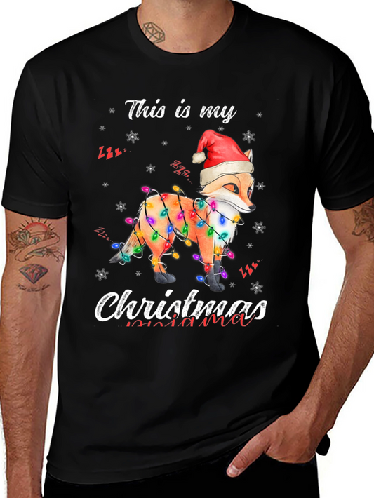 Fox Christmas Lights Graphic Tee