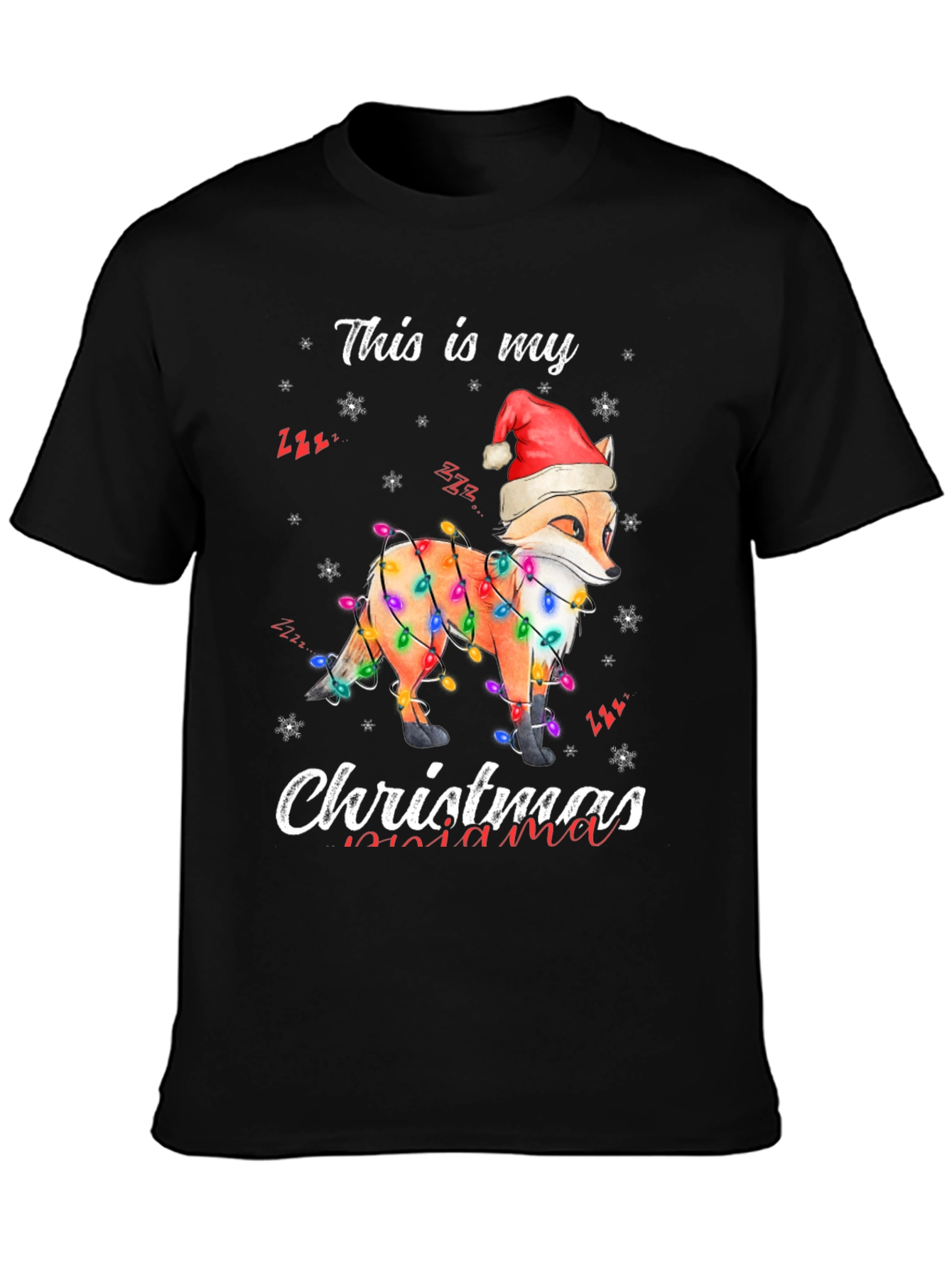 Fox Christmas Lights Graphic Tee