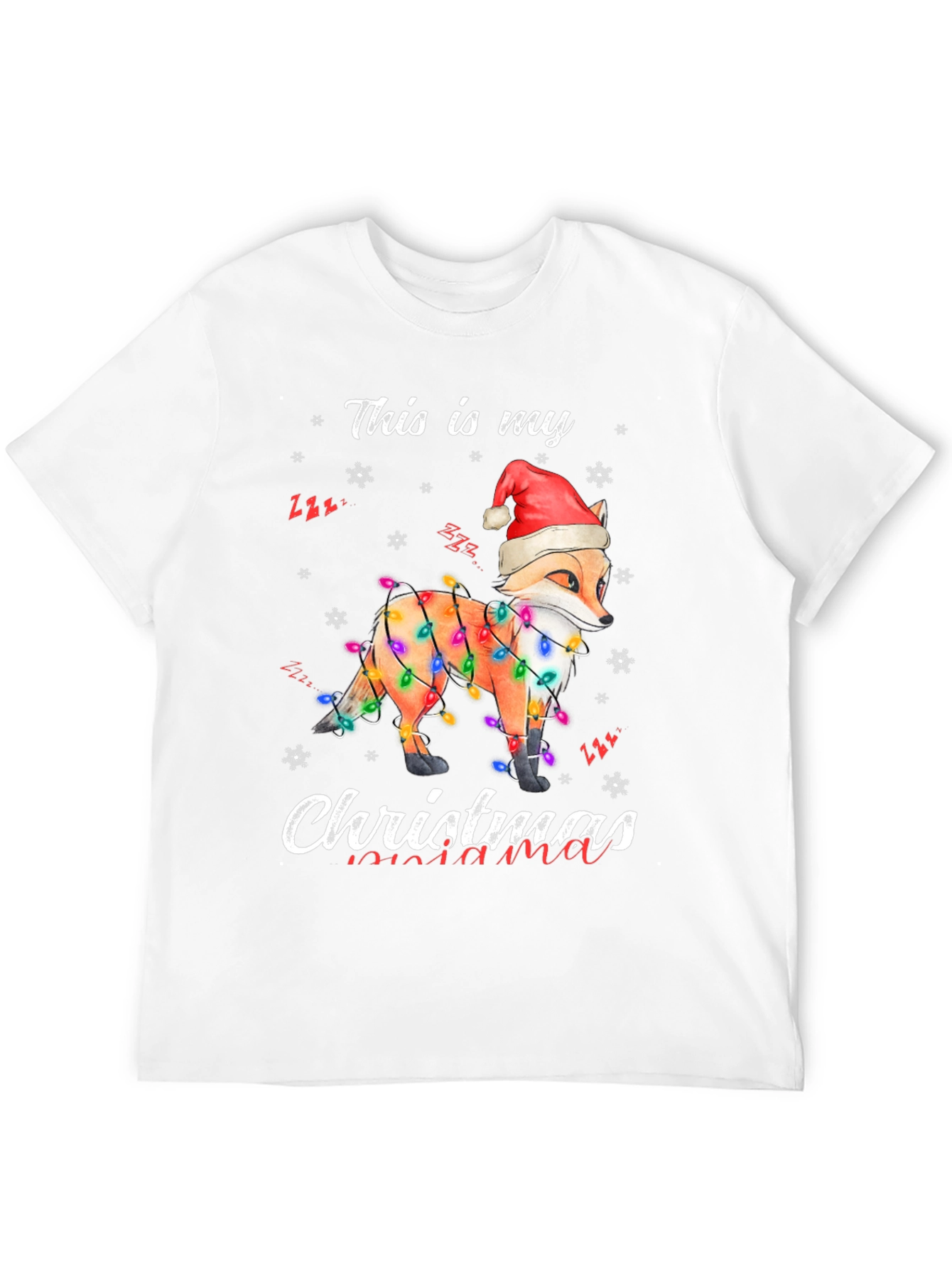Fox Christmas Lights Graphic Tee