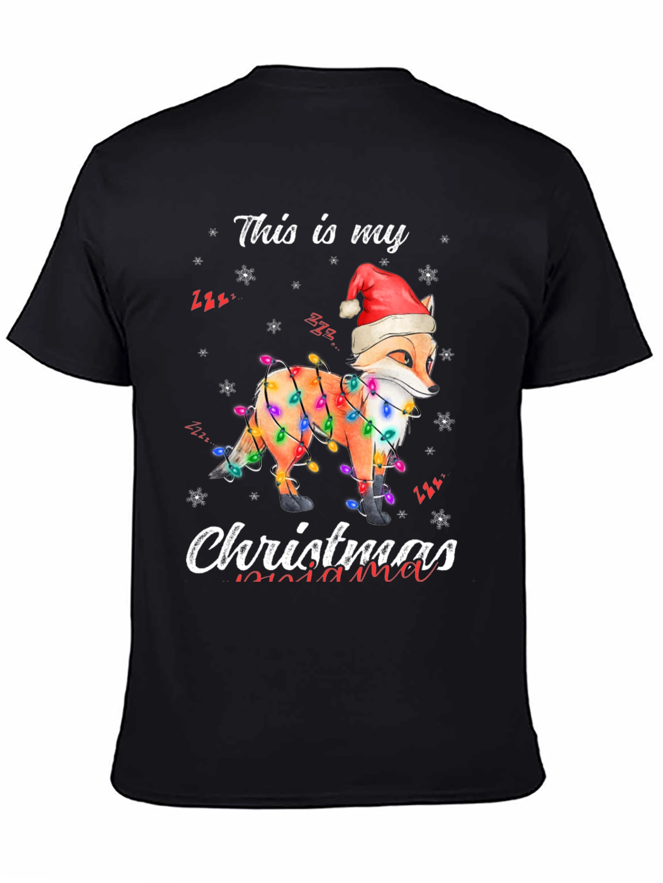 Fox Christmas Lights Graphic Tee