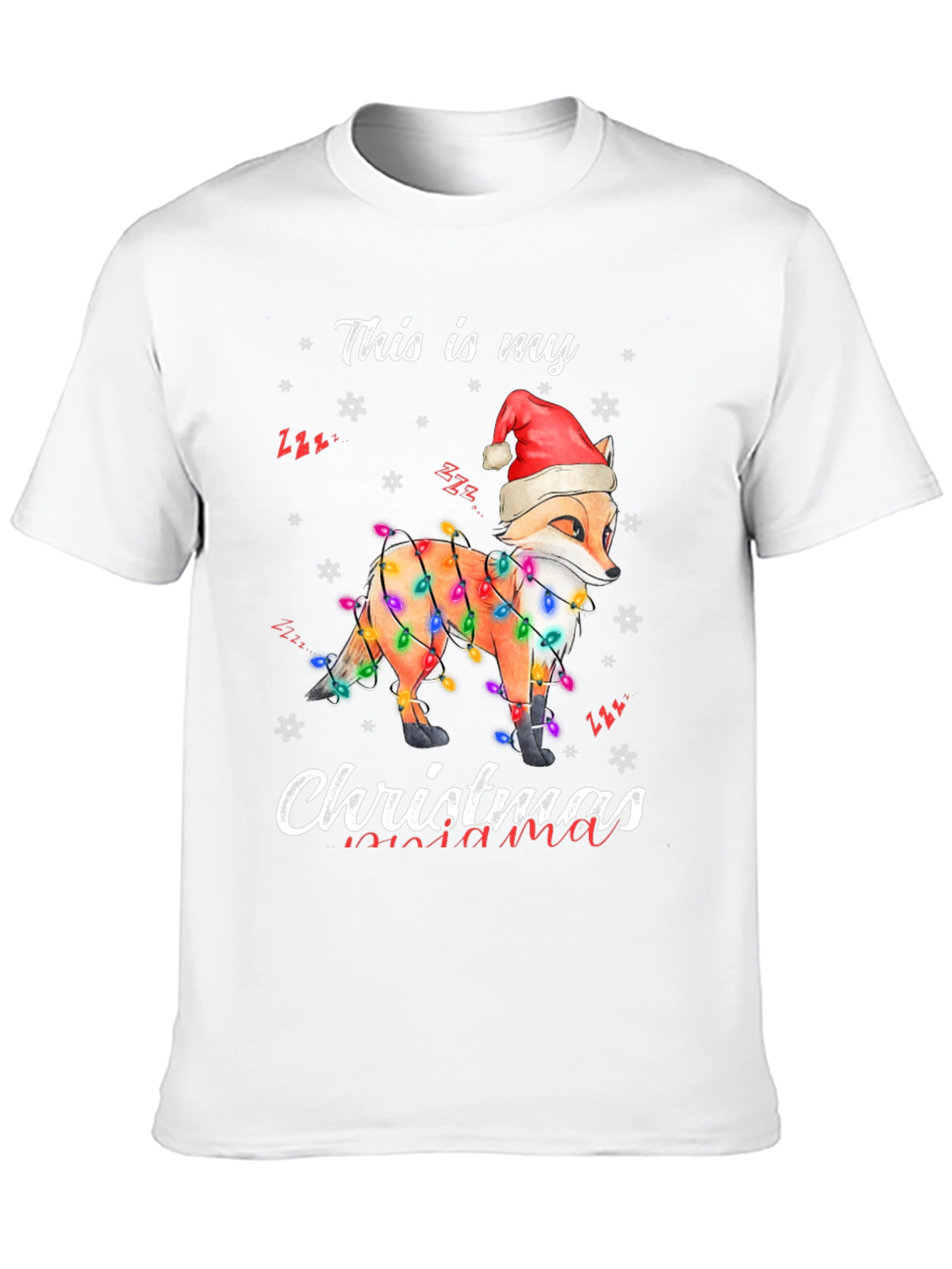 Fox Christmas Lights Graphic Tee