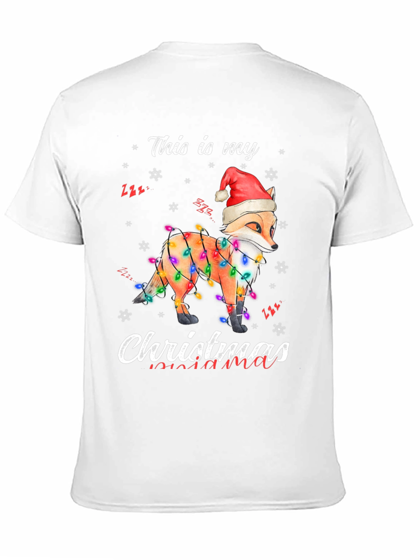 Fox Christmas Lights Graphic Tee