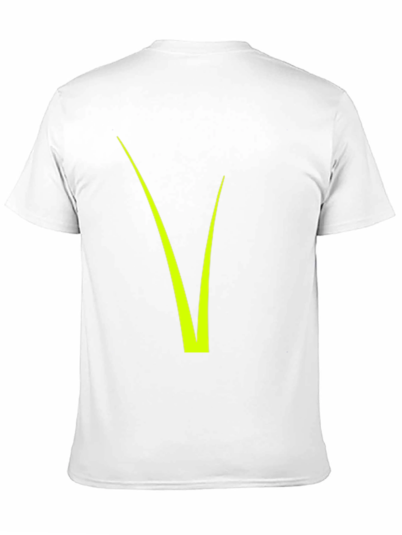 Modern Black Tee with Neon Green V Design