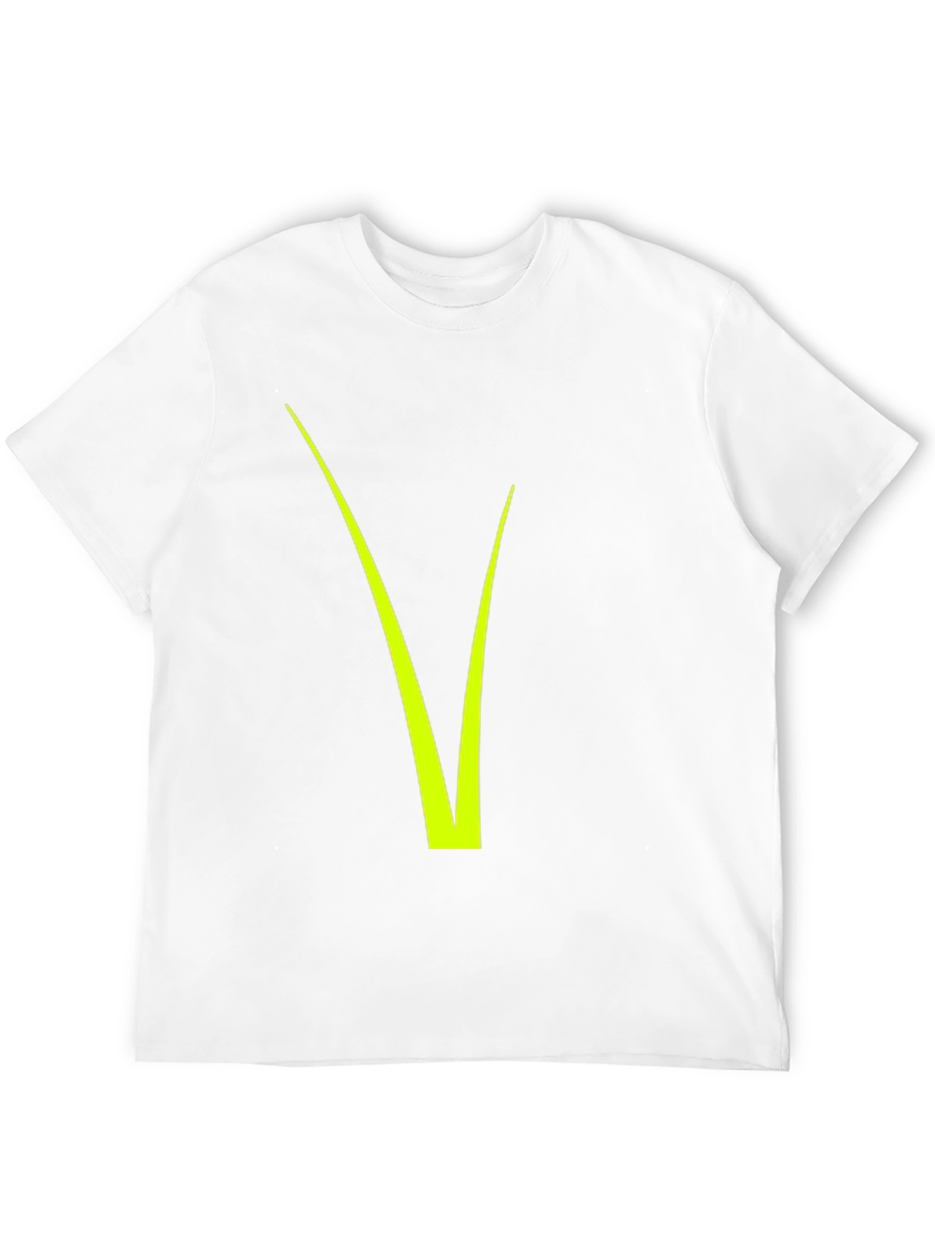 Modern Black Tee with Neon Green V Design