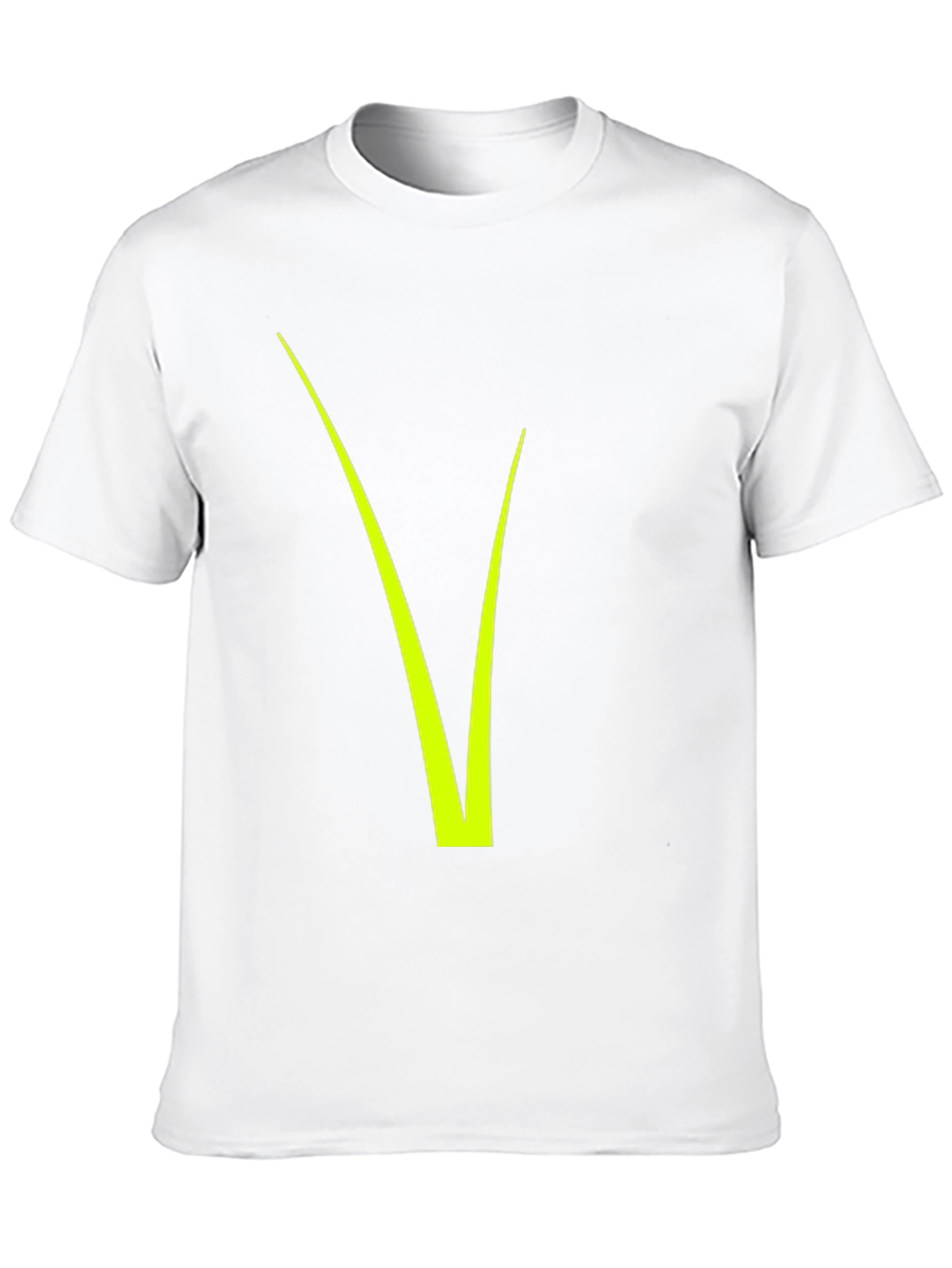 Modern Black Tee with Neon Green V Design