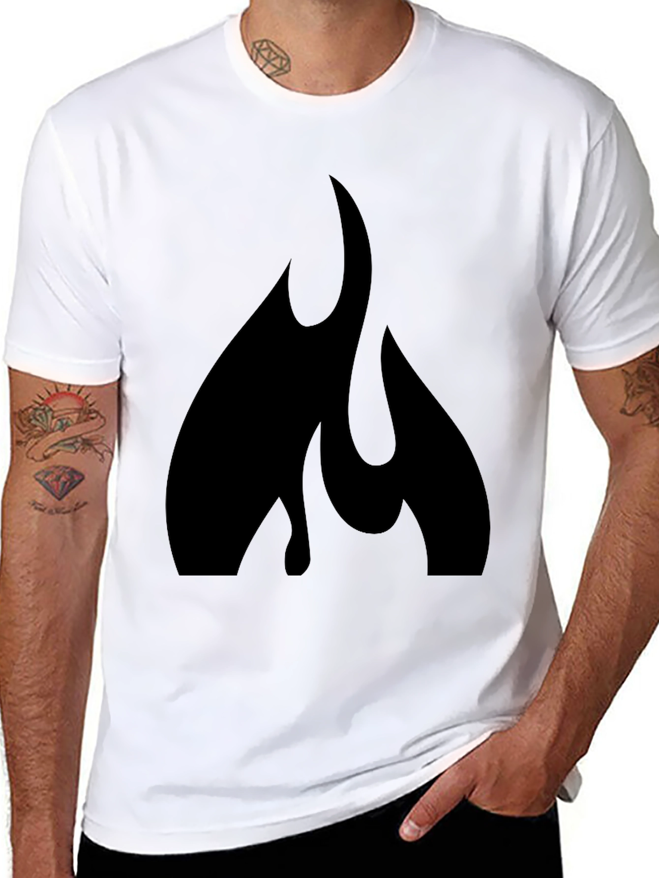 Black Flame Graphic Tee - Bold Style